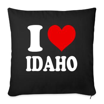 J’aime l’Idaho Coeur Drôle Spirituel - Housse de coussin décorative 45 x 45 cm - noir - Devant