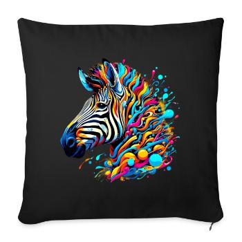 Zebra - Sofakissenbezug 45 x 45 cm - Schwarz - Vorne