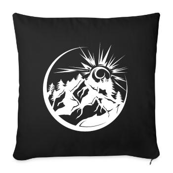 Mountains outdoor nature forest landscape graphic icon - Sofa pillowcase 17,3'' x 17,3'' (45 x 45 cm) - black - Front