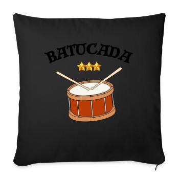 batucada, percussion, tambour - Housse de coussin décorative 45 x 45 cm - noir - Devant