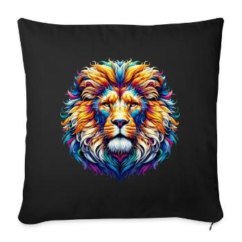 Lion - Housse de coussin décorative 45 x 45 cm - noir - Devant