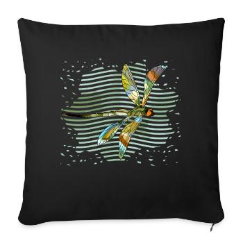 Libellule - Housse de coussin décorative 45 x 45 cm - noir - Devant