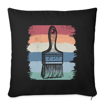 Paint Brush Retro Vintage Style Artist Art - Sofa pillowcase 17,3'' x 17,3'' (45 x 45 cm) - black - Front