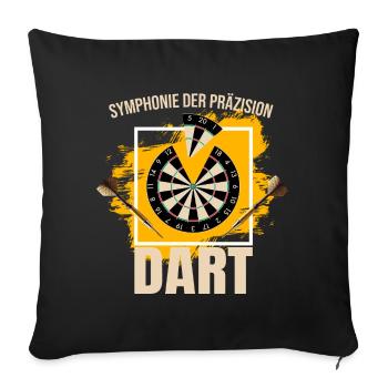 Symphonie der Präzision - Dart - Sofakissenbezug 45 x 45 cm - Schwarz - Vorne
