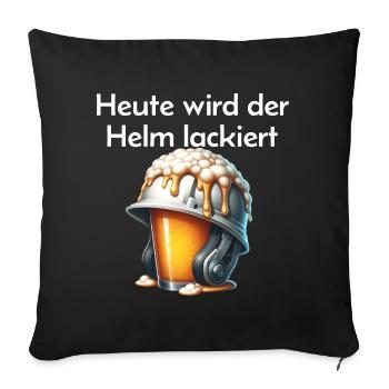 Beer - Today the helmet is painted Toast - Sofa pillowcase 17,3'' x 17,3'' (45 x 45 cm) - black - Front