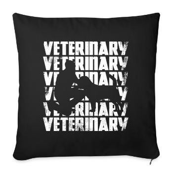 Drôle de vétérinaire - Housse de coussin décorative 45 x 45 cm - noir - Devant