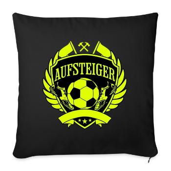 Armoiries promues Football - Housse de coussin décorative 45 x 45 cm - noir - Devant