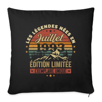 Juli 1993 Vintage Geburtstag 1993 Juli - Sofakissenbezug 45 x 45 cm - Schwarz - Vorne