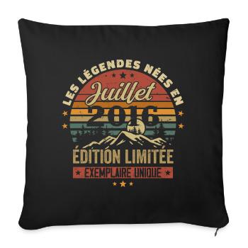 July 2016 Vintage Anniversary 2016 July - Sofa pillowcase 17,3'' x 17,3'' (45 x 45 cm) - black - Front