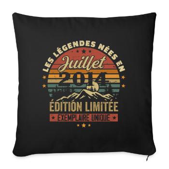 Juli 2014 Jahrgangs-Jubiläum 2014 Juli - Sofakissenbezug 45 x 45 cm - Schwarz - Vorne