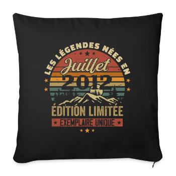 July 2012 Vintage Birthday 2012 July - Sofa pillowcase 17,3'' x 17,3'' (45 x 45 cm) - black - Front
