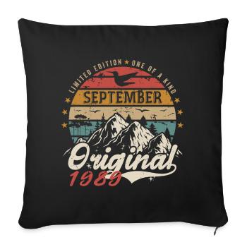 Retro 1989 September Vintage September 1989 Gift - Sofa pillowcase 17,3'' x 17,3'' (45 x 45 cm) - black - Front
