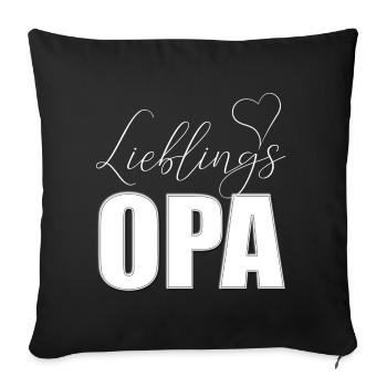 Lieblings Opa Lieblingsopa mit Herz - Sofakissenbezug 45 x 45 cm - Schwarz - Vorne