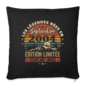 Retrospective 2004 - Legends born in September 2004 - Sofa pillowcase 17,3'' x 17,3'' (45 x 45 cm) - black - Front