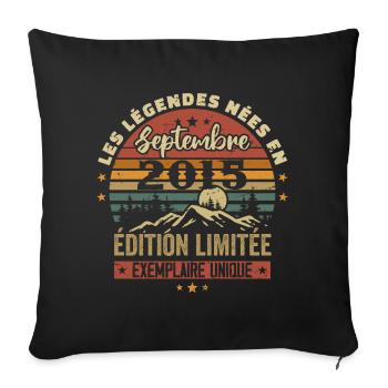 Rétro 2015 - Les légendes nées en Septembre 2015 - Housse de coussin décorative 45 x 45 cm - noir - Devant