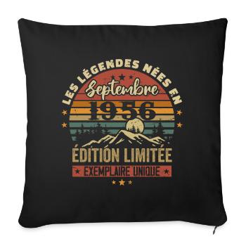 Rétro 1956 - Les légendes nées en Septembre 1956 - Housse de coussin décorative 45 x 45 cm - noir - Devant