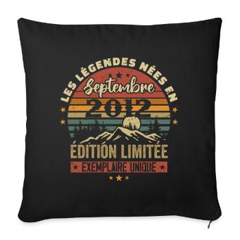 Rétro 2012 - Les légendes nées en Septembre 2012 - Housse de coussin décorative 45 x 45 cm - noir - Devant