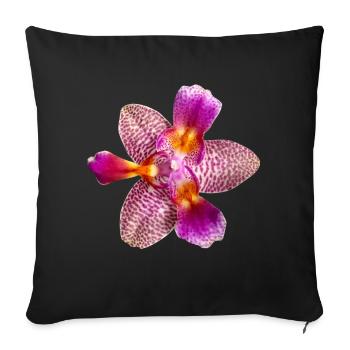 Phalaenopsis Joy Fairy Tale peloric Orchideenblüte - Sofakissenbezug 45 x 45 cm - Schwarz - Vorne