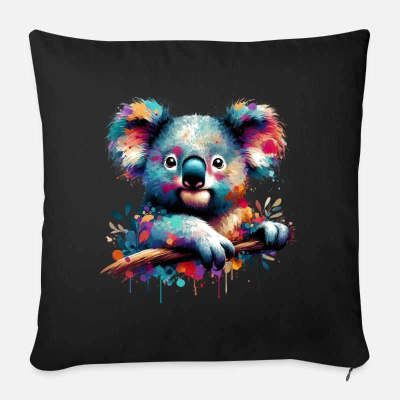 Koala - Sofakissenbezug 45 x 45 cm - Schwarz