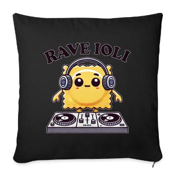 Ravioli Techno Musician DJ Rave Dancing Disco - Sofa pillowcase 17,3'' x 17,3'' (45 x 45 cm) - black - Front