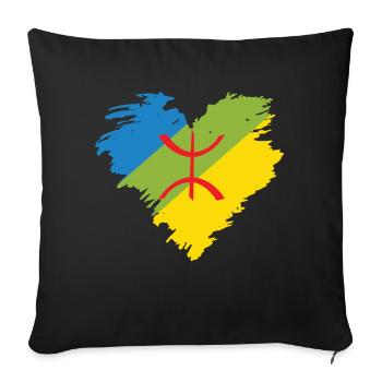 AMAZIGH IN MY HEART - I AM A TRUE KABYL - Sofa pillowcase 17,3'' x 17,3'' (45 x 45 cm) - black - Front