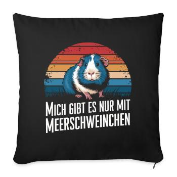 Meerschweinchen Kurzhaar Langhaar Crested Hunde - Sofakissenbezug 45 x 45 cm - Schwarz - Vorne