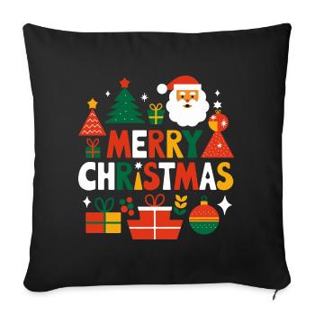 Vibrant Merry Christmas Design - Sofa pillowcase 17,3'' x 17,3'' (45 x 45 cm) - black - Front