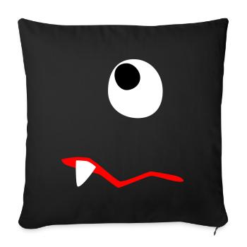 Monster Halloween traurig Comic Zombie Zahn Zyklop - Sofakissenbezug 45 x 45 cm - Schwarz - Vorne
