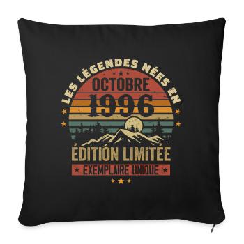 Nées en Octobre 1996 | Génial Depuis Octobre 1996 - Housse de coussin décorative 45 x 45 cm - noir - Devant
