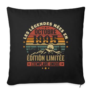 Nées en Octobre 1995 | Génial Depuis Octobre 1995 - Housse de coussin décorative 45 x 45 cm - noir - Devant