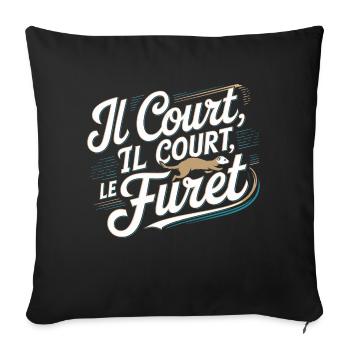 Il court, il court le furet - Housse de coussin décorative 45 x 45 cm - noir - Devant