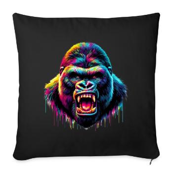 Gorille - Housse de coussin décorative 45 x 45 cm - noir - Devant