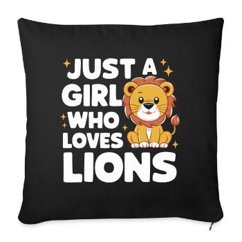 Lion Lion Animal Africa - Sofa pillowcase 17,3'' x 17,3'' (45 x 45 cm) - black - Front
