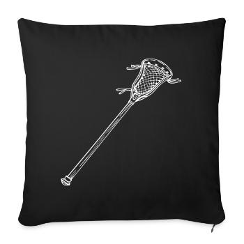 Lacrosse bat Drawing - Sofa pillowcase 17,3'' x 17,3'' (45 x 45 cm) - black - Front