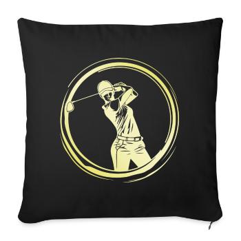 Golfeuse Femme - Housse de coussin décorative 45 x 45 cm - noir - Devant
