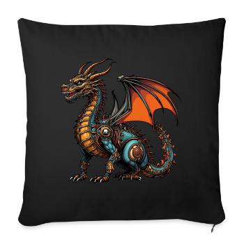 dragon - Sofa pillowcase 17,3'' x 17,3'' (45 x 45 cm) - black - Front