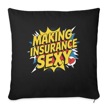 Kreatives Design für Versicherungsexperten - Sofakissenbezug 45 x 45 cm - Schwarz - Vorne