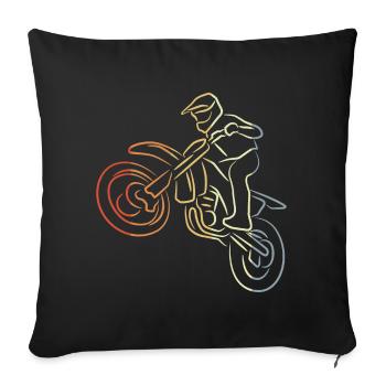 Motocross Line Drawing - Sofa pillowcase 17,3'' x 17,3'' (45 x 45 cm) - black - Front