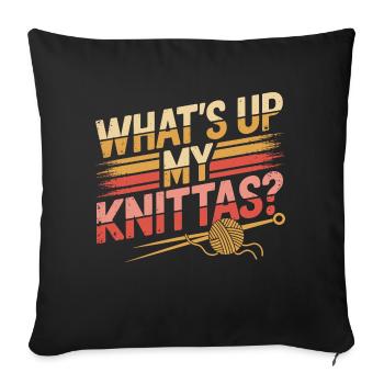 Creative humor for knitting lovers - Sofa pillowcase 17,3'' x 17,3'' (45 x 45 cm) - black - Front