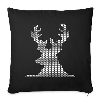 Reindeer pixel moose retro vintage icon woodland animals - Sofa pillowcase 17,3'' x 17,3'' (45 x 45 cm) - black - Front