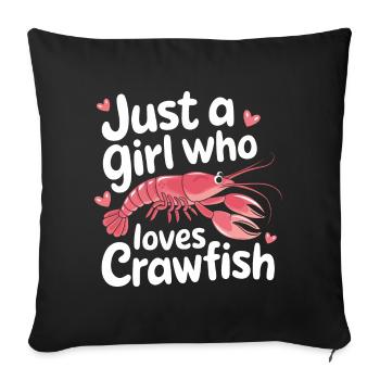Homards, crabes, crevettes, fruits de mer - Housse de coussin décorative 45 x 45 cm - noir - Devant