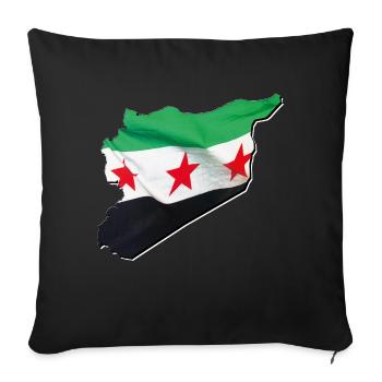 Syria Flag in Syria Map 2 - Sofa pillowcase 17,3'' x 17,3'' (45 x 45 cm) - black - Front