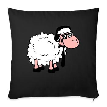 Sheep Sunglasses Tie Music DJ Headphones Fun - Sofa pillowcase 17,3'' x 17,3'' (45 x 45 cm) - black - Front