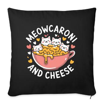 Meowcaroni and Cheese - Sofa pillowcase 17,3'' x 17,3'' (45 x 45 cm) - black - Front
