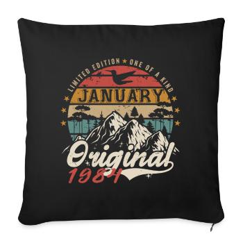 Januar 1984 Geburtstagsgeschenk - Januar 1984 - Sofakissenbezug 45 x 45 cm - Schwarz - Vorne