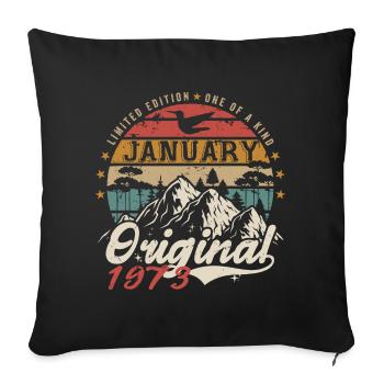 Januar 1973 Geburtstagsgeschenk - Januar 1973 - Sofakissenbezug 45 x 45 cm - Schwarz - Vorne