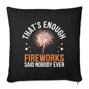 Pyrotechnie Feux d’artifice Pyrotechnie - Housse de coussin décorative 45 x 45 cm - noir - Devant