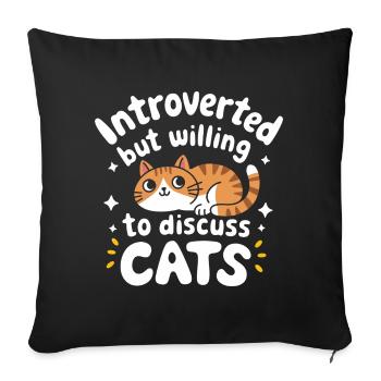 Introverti, antisocial, introverti - Housse de coussin décorative 45 x 45 cm - noir - Devant