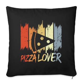 Vintage Pizza Lover - Sofa pillowcase 17,3'' x 17,3'' (45 x 45 cm) - black - Front