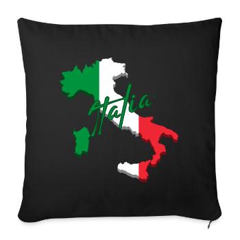 Drapeau de l’Italie, fierté italienne - Housse de coussin décorative 45 x 45 cm - noir - Devant